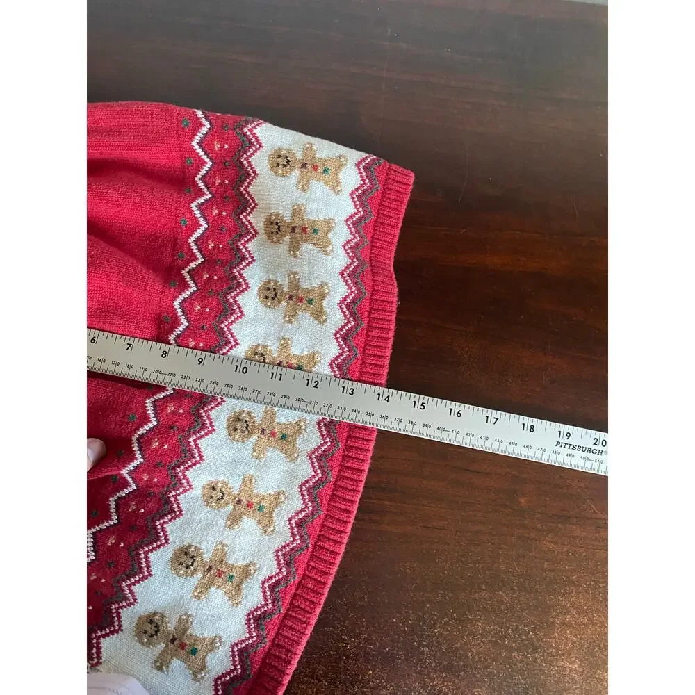 Gymboree Red Gingerbread 100% Cotton Knit Sweater Skirt 10